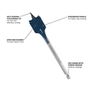 Bosch, DSB5005, Spade Bit Set, 6 pcs; 3/8 in to 1 in, High Carbon Steel, Full-cone threaded tip