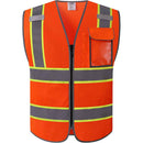JKSafety 3 Pockets Mesh Two-Tone Hi-Vis Reflective Safety Vest (JK099)