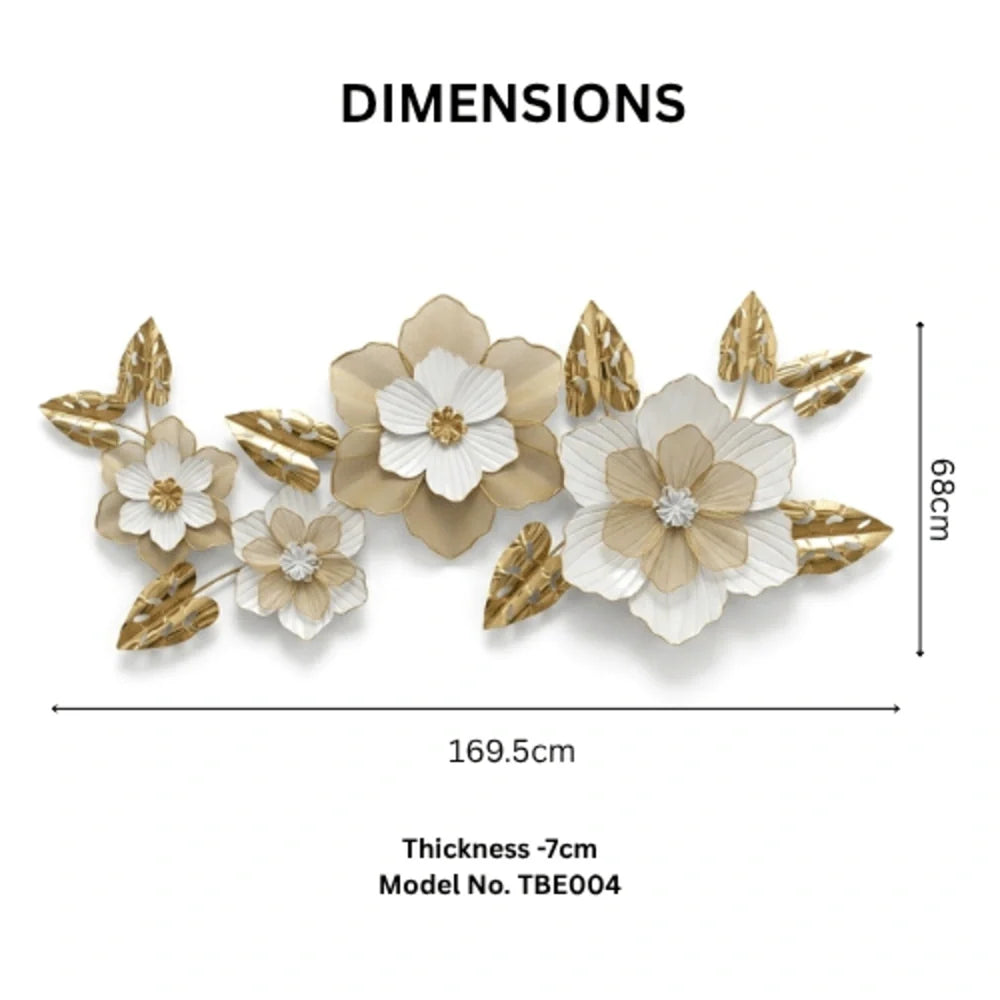 Golden Blossom Metal Wall Decor
