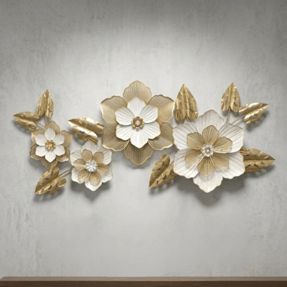 Golden Blossom Metal Wall Decor