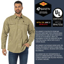 JKSafety 7oz FR Long Sleeve Shirt ARC 2 Fire Resistant Welding Shirts (JKFR100)