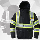 JKSafety 10 Pockets Waterproof Hi-Vis Reflective Winter Bomber Jacket (JK118)