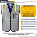 JKSafety Evaporative Cooling Hi-Vis Reflective Safety Vest (JKC129)