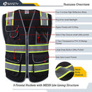 JKSafety 9 Pockets Mesh Two-Tone Hi-Vis Reflective Safety Vest, FAA Drone Pilot (JK100-FAA)