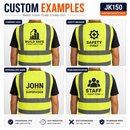 Custom Logo Hi-Vis Reflective Safety Vest with 9 Pockets and Zipper – JK150