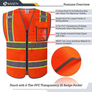 JKSafety 3 Pockets Mesh Two-Tone Hi-Vis Reflective Safety Vest (JK099)