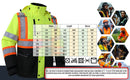 JKSafety Hi Vis Bomber Safety Jacket with Detachable Hood ANSI Certified (BJ480)