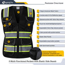 JKSafety 9 Pockets Women Mesh Two-Tone Hi-Vis Reflective Safety Vest (JK168)
