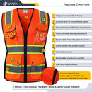JKSafety 9 Pockets Women Mesh Two-Tone Hi-Vis Reflective Safety Vest (JK168)