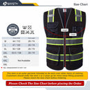 JKSafety 9 Pockets Mesh Two-Tone Hi-Vis Reflective Safety Vest, Security (JK100-SEC)