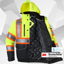 JKSafety 10 Pockets Waterproof Hi-Vis Reflective Winter Bomber Jacket (JK118)