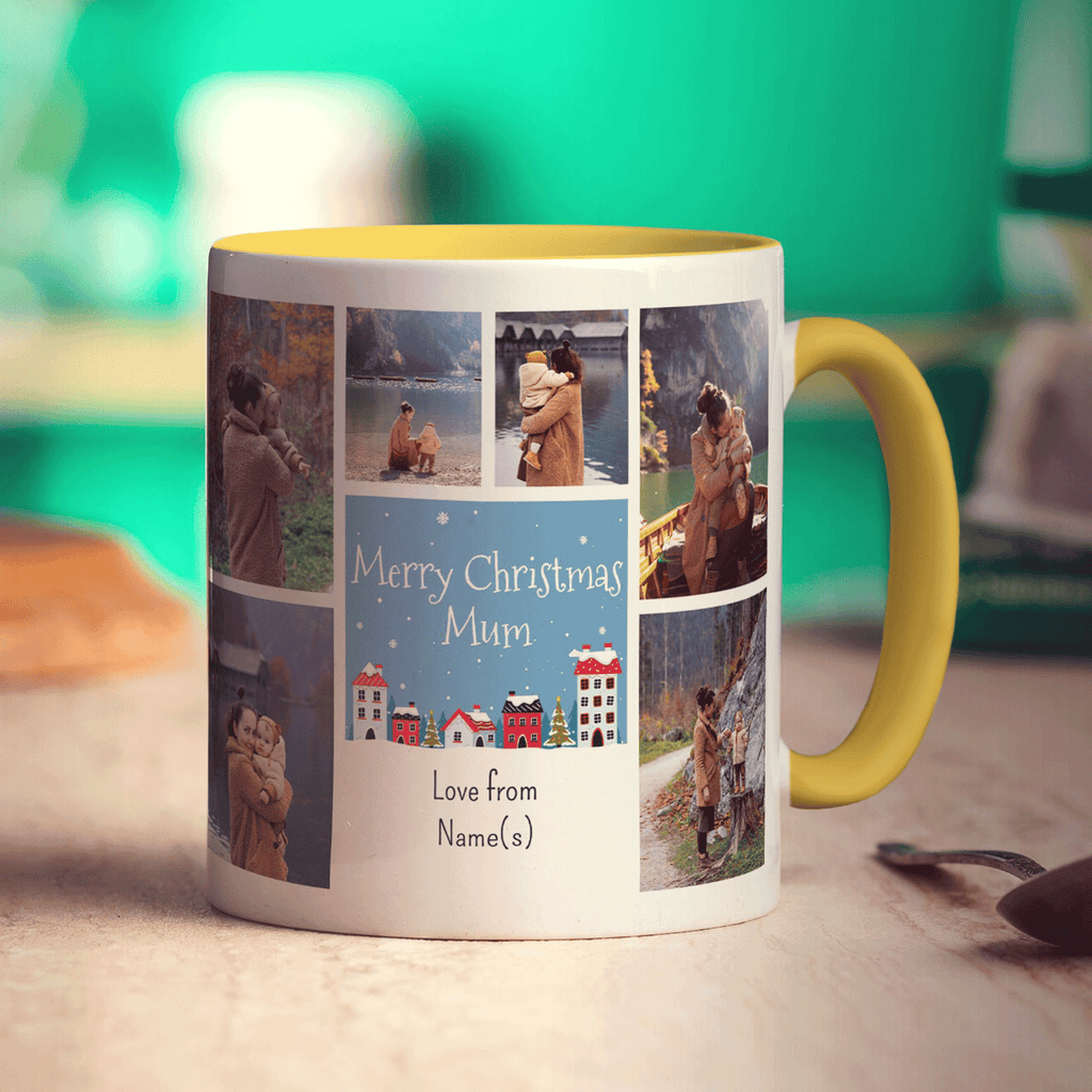 6 Photo Merry Christmas Mum with Text Mug