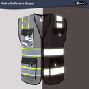 JKSafety 8 Pockets Two-Tone Mesh Hi-Vis Reflective Safety Vests (JK220)