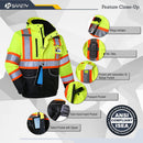 JKSafety 10 Pockets Waterproof Hi-Vis Reflective Winter Bomber Jacket (JK118)