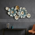 Azure Bloom Metallic Wall Art