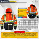 JKSafety 10 Pockets Waterproof Hi-Vis Reflective Winter Bomber Jacket (JK118)