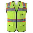 JKSafety Hi-Vis Reflective Safety Vest High Visibility Work Vest with Pockets (BX331)