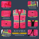 JKSafety Hi-Vis Reflective Safety Vest High Visibility Work Vest with Pockets (BX331)