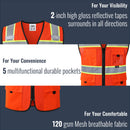 JKSafety Hi-Vis Reflective Safety Vest High Visibility Work Vest with Pockets (BX331)