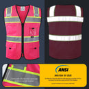 JKSafety Hi-Vis Reflective Safety Vest High Visibility Work Vest with Pockets (BX331)