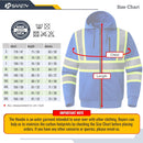 JKSafety Hi-Vis Reflective Safety Hooded Sweatshirt Zip-Up Hoodie (JKHS121)