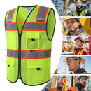 JKSafety Hi-Vis Reflective Safety Vest High Visibility Work Vest with Pockets (BX331)