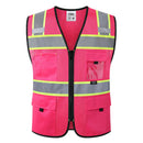 JKSafety Hi-Vis Reflective Safety Vest High Visibility Work Vest with Pockets (BX331)