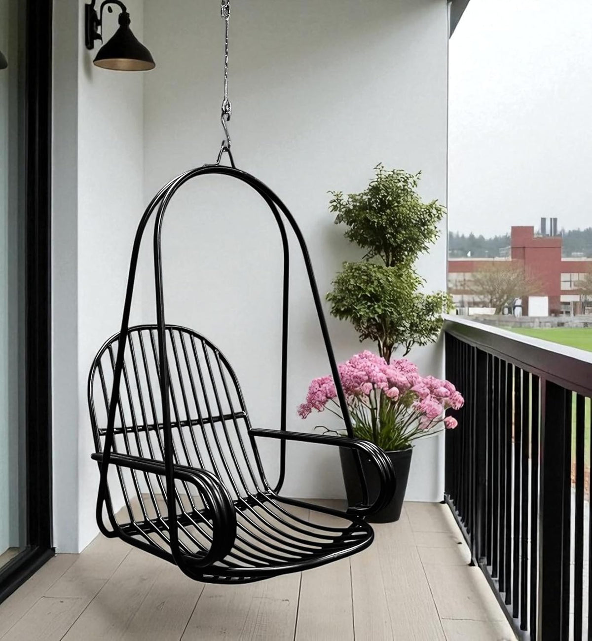 Swing Chair For Adult, Black Powder Coated Stainless Steel