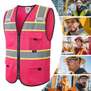 JKSafety Hi-Vis Reflective Safety Vest High Visibility Work Vest with Pockets (BX331)