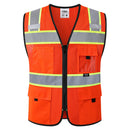 JKSafety Hi-Vis Reflective Safety Vest High Visibility Work Vest with Pockets (BX331)