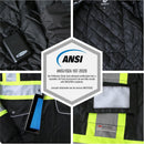JKSafety 10 Pockets Waterproof Hi-Vis Reflective Winter Bomber Jacket (JK118)