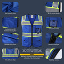 JKSafety Hi-Vis Reflective Safety Vest High Visibility Work Vest with Pockets (BX331)