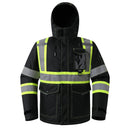 JKSafety Hi Vis Bomber Safety Jacket with Detachable Hood ANSI Certified (BJ480)