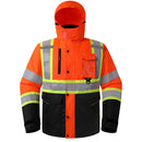 JKSafety Hi Vis Bomber Safety Jacket with Detachable Hood ANSI Certified (BJ480)