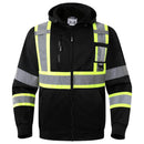 JKSafety Hi Vis Reflective Safety Hoodie Zipper Sweatshirt ANSI Certified (SS260)