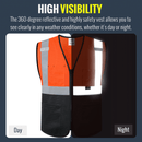 JKSafety Hi-Vis High Visibility Reflective Safety Vest with Pockets (BX310)
