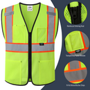 JKSafety Hi-Vis High Visibility Reflective Safety Vest with Pockets (BX310)
