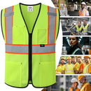 JKSafety Hi-Vis High Visibility Reflective Safety Vest with Pockets (BX310)
