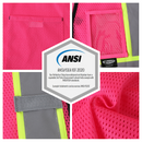 JKSafety Hi-Vis High Visibility Reflective Safety Vest with Pockets (BX310)