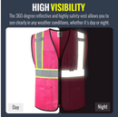 JKSafety Hi-Vis High Visibility Reflective Safety Vest with Pockets (BX310)