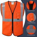 JKSafety Hi-Vis High Visibility Reflective Safety Vest with Pockets (BX310)