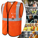 JKSafety Hi-Vis High Visibility Reflective Safety Vest with Pockets (BX310)