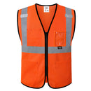 JKSafety Hi-Vis High Visibility Reflective Safety Vest with Pockets (BX310)