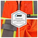 JKSafety Hi-Vis High Visibility Reflective Safety Vest with Pockets (BX310)