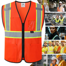 JKSafety Hi-Vis High Visibility Reflective Safety Vest with Pockets (BX310)