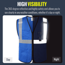JKSafety Hi-Vis High Visibility Reflective Safety Vest with Pockets (BX310)