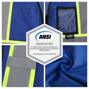 JKSafety Hi-Vis High Visibility Reflective Safety Vest with Pockets (BX310)