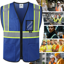JKSafety Hi-Vis High Visibility Reflective Safety Vest with Pockets (BX310)