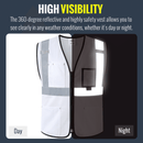 JKSafety Hi-Vis High Visibility Reflective Safety Vest with Pockets (BX310)
