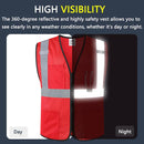 JKSafety Hi-Vis High Visibility Reflective Safety Vest with Pockets (BX310)